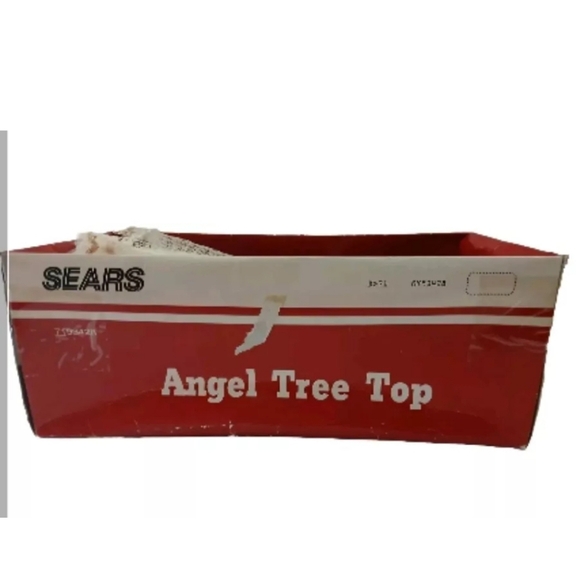 Vintage Sears Angel Tree Topper Christmas  Porcelain Head Hands Gold Trim Box - Picture 15 of 15